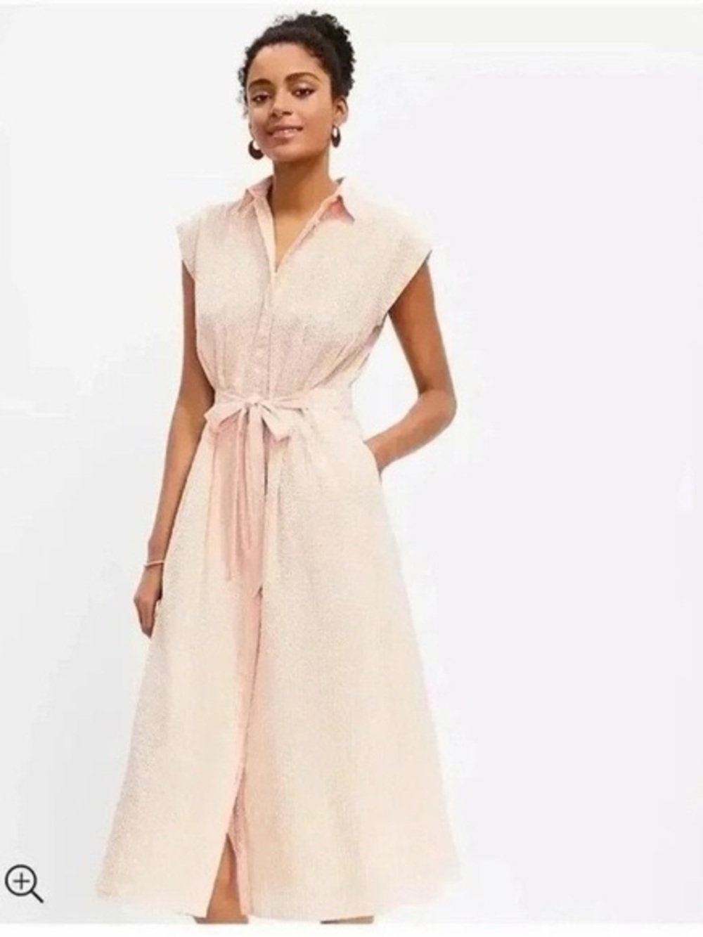 LOFT Sleeveless Tie-Waist Maxi Dress - Blush
